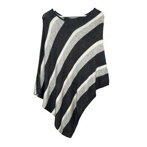 Cashmere Striped Poncho Sweater